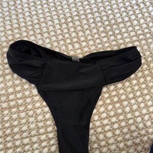 Black high waisted/ thigh bikini bottom L